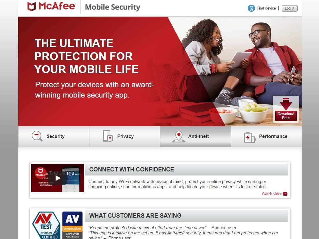 mcafee mobile security