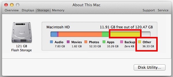 how to get rid of other on mac storage
