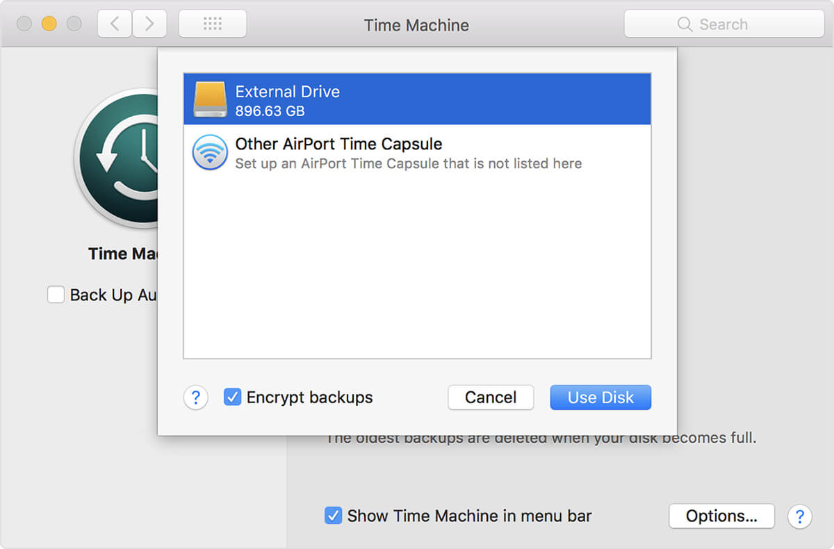 format drive for time machine