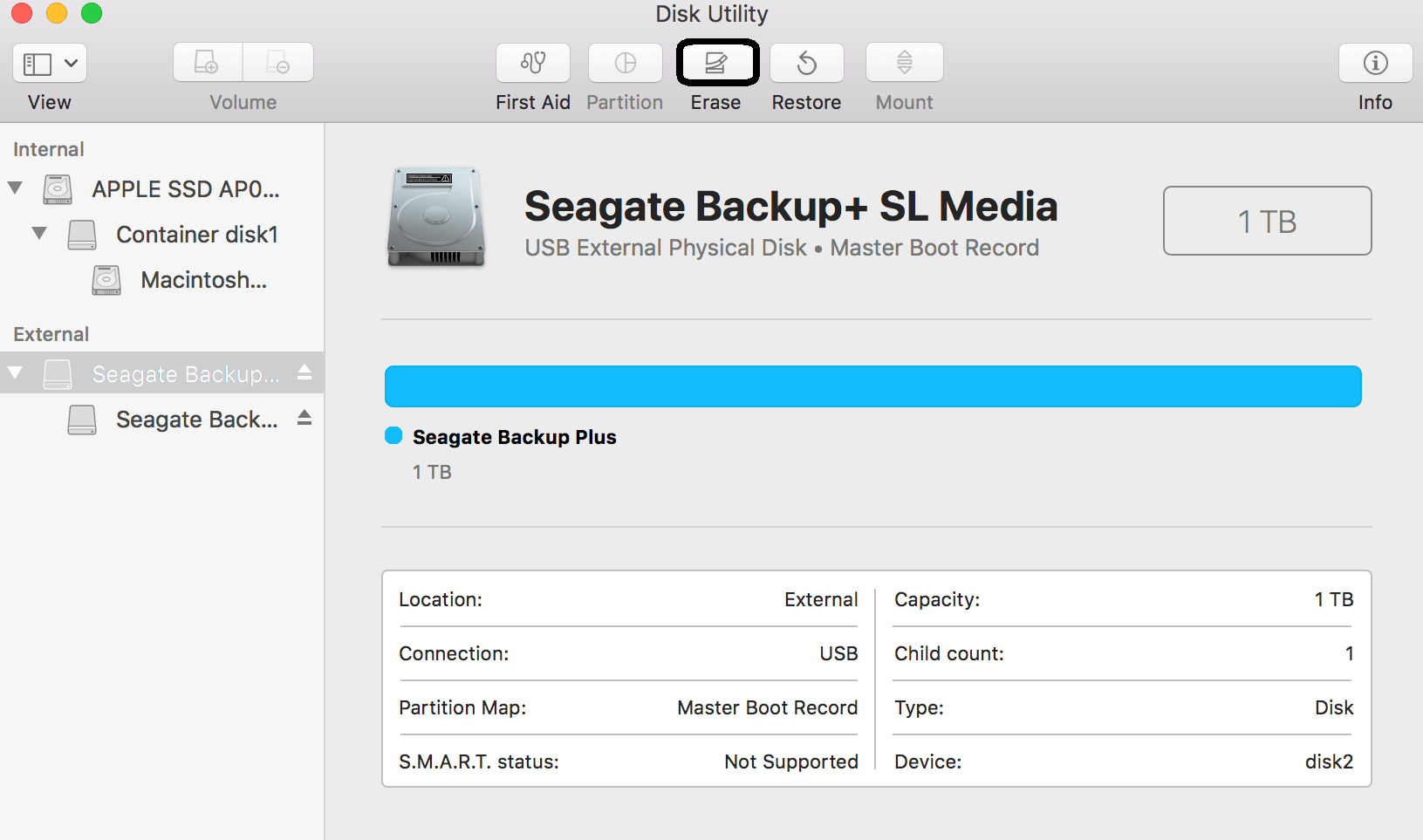 how do i format seagate external hard drive for macbook pro