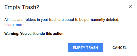 empty trash google drive