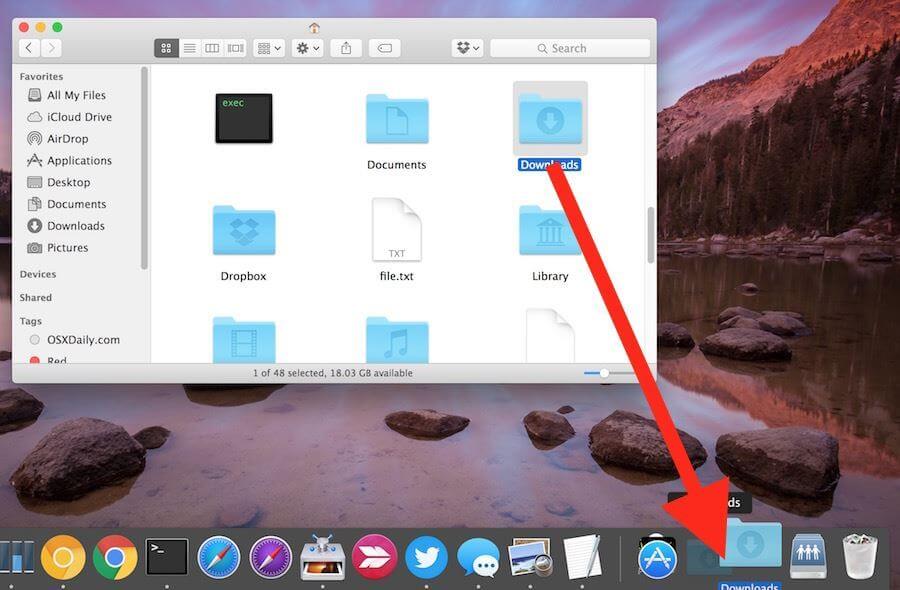 download icon missing on mac dock