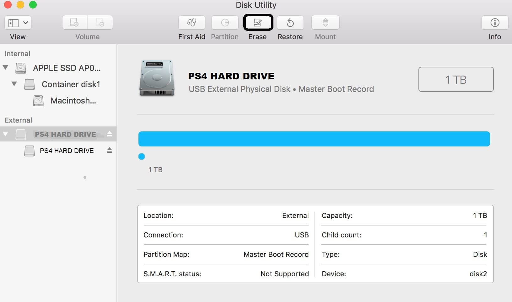 format an external drive for mac scheme