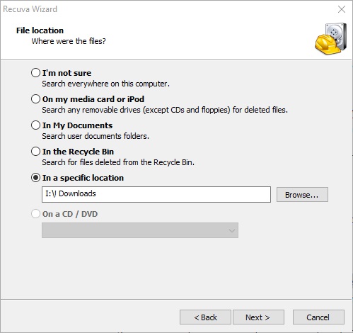 recuva portable zip file