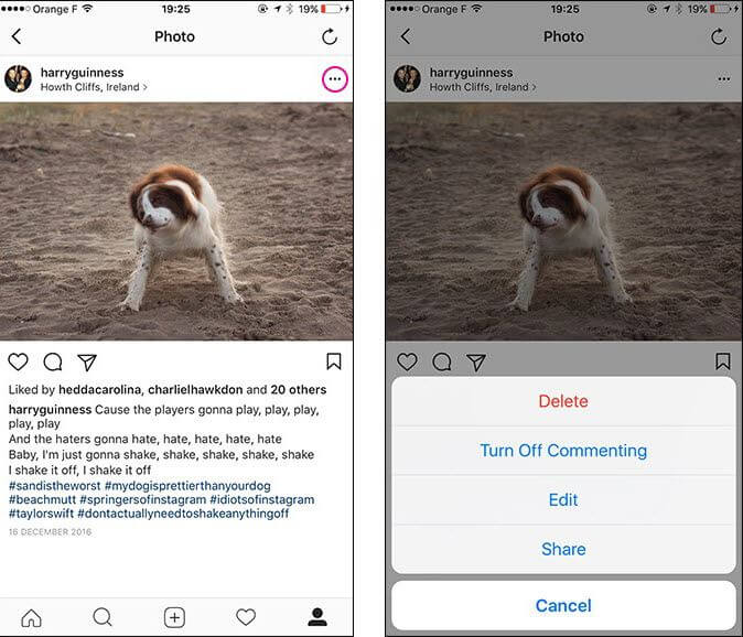 annuler la suppression des photos Instagram 2