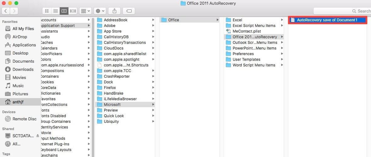 where is office for mac 2016 /library/application support/microsoft/office/office autorecovery