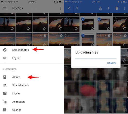 how to transfer photos from google drive to iphone gallery