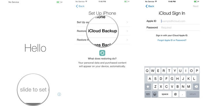 restaurar desde la copia de seguridad de iCloud