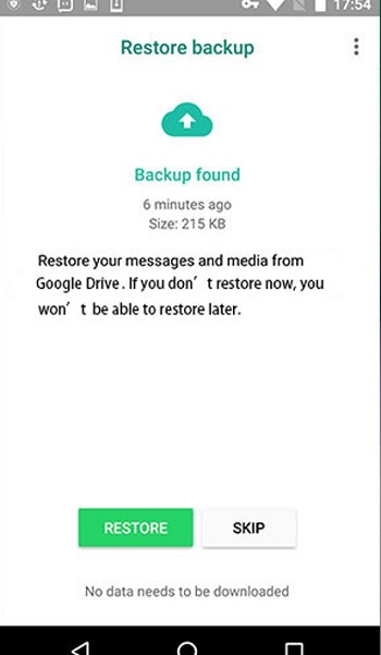new whatsapp installation not completing android
