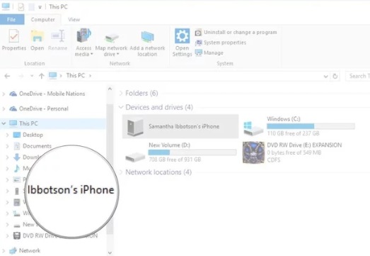 windows discover iphone explorer