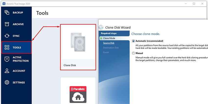 How to clone. Acronis true image 2020 Clone Disk.