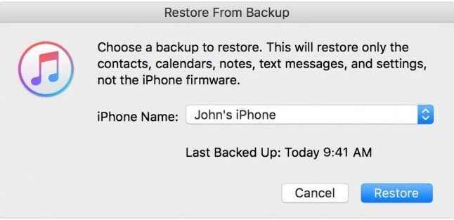 click restore