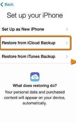 restore from icloud backup