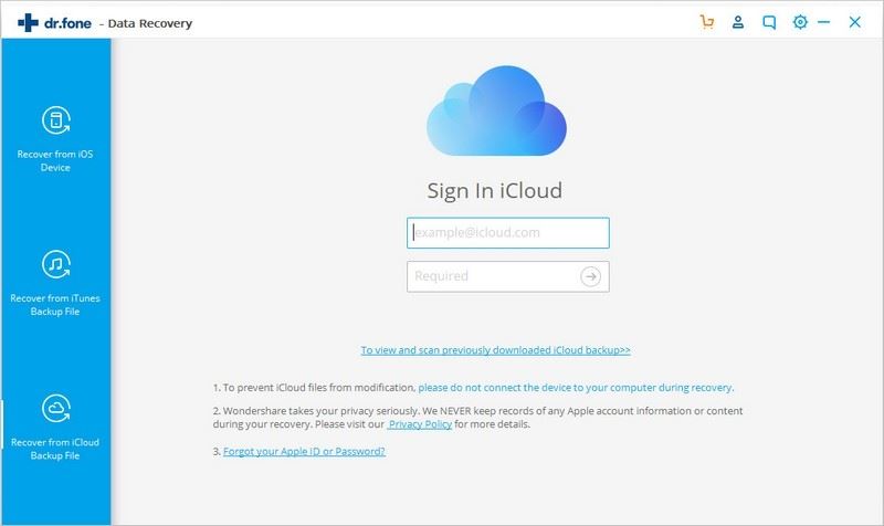 restore data from icloud backup files