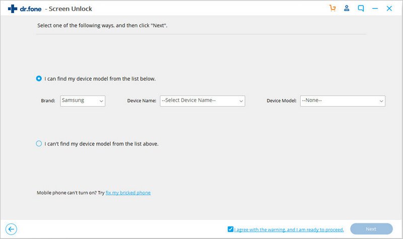 specify device model