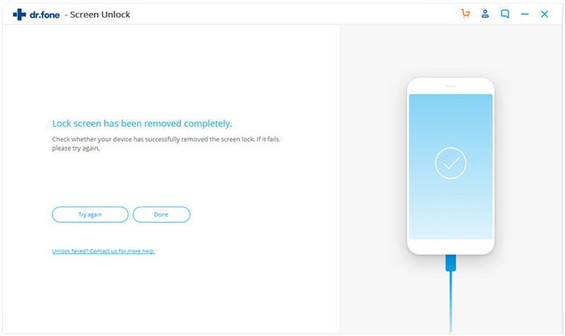 unlocking process finishes