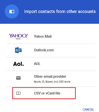 gmail backup contacts from phone