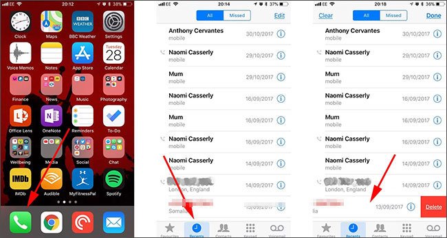 how to retrieve call history on iphone