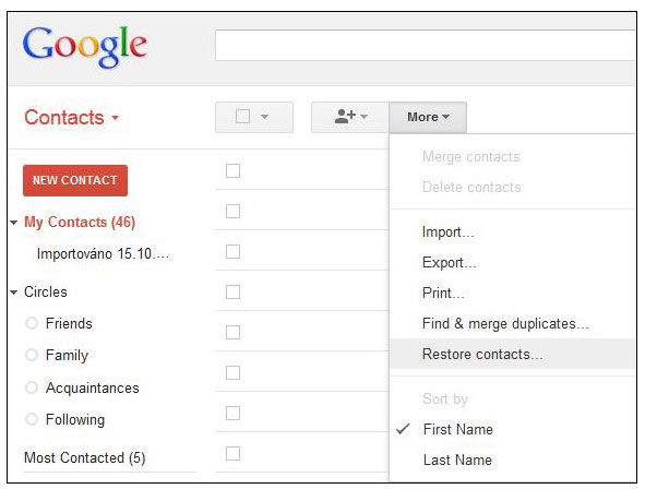 let go for gmail use contacts