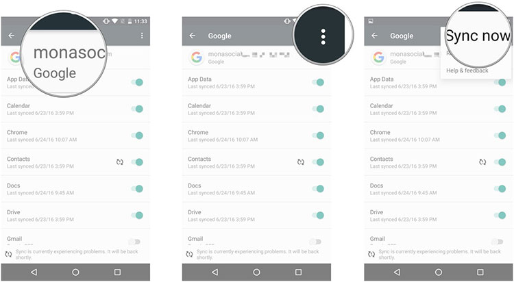 sync contacts from gmail to android