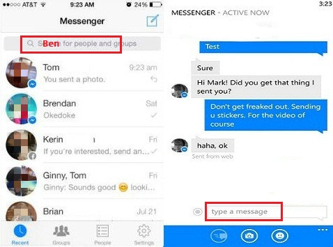 send group facebook messages ios