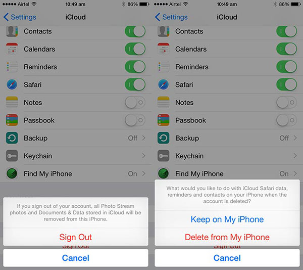 how to reset icloud on iphone