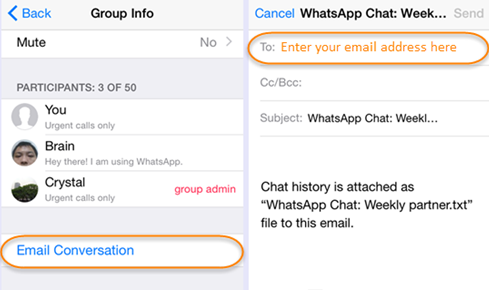 Exporting WhatsApp Chat