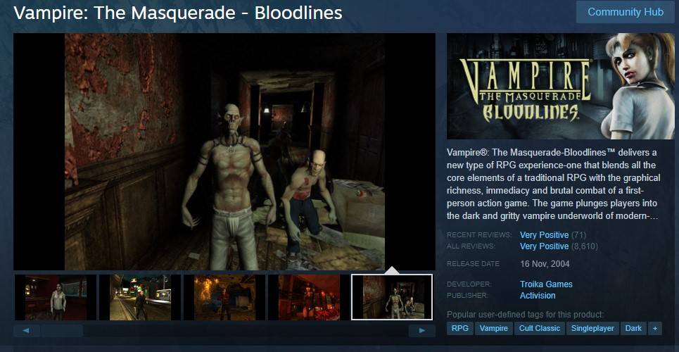 Vampire: The Masquerade - Bloodlines (2004) : Troika Games : Free